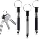 Outus 4 Pieces Mini Stylus Pen with Keyring Loop 3-in-1 Accessory Bullet Capacitive Keychain Stylus Tablet Pen Touchscreen Pen