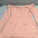 ABYOVRT Women Sexy Mini Dress Off Shoulder Long Sleeve A Line Dress Short Formal Dresses Party Clubwear (Pink, L)