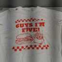 Guys I'm Five Retro Hamburger Five Themed Matching T-Shirt M