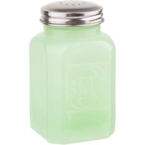 Tablecraft Salt Shaker with Metal Top, 2.5 x 2.5 x 4.5, Green