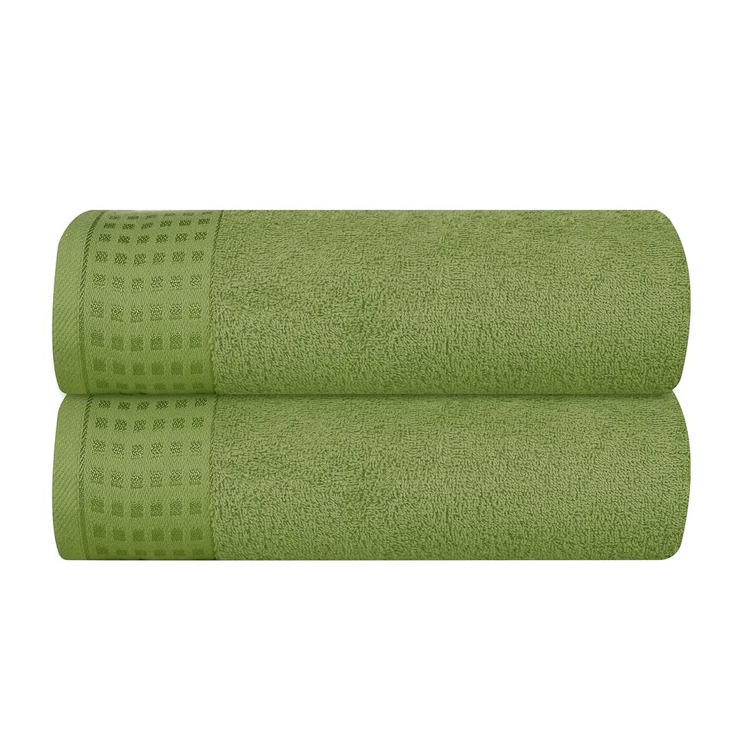 100% Cotton 2 Pack Oversized Bath Towel Set 28x55 Inches, Ultra Soft Highly Absorbant Compact Quickdry & Lightweight Large Bath Towels, Ideal for Gym Travel Camp Pool - Kiwi Green