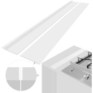 Silicone Stove Counter Gap Cover (2 Pack),Easy Clean Heat Resistant Wide & Long Kitchen Stove Gap Filler,Seals Spills Between Counters, Oven, Stovetops, Washing Machines, Washer, Dryer(21in, White)