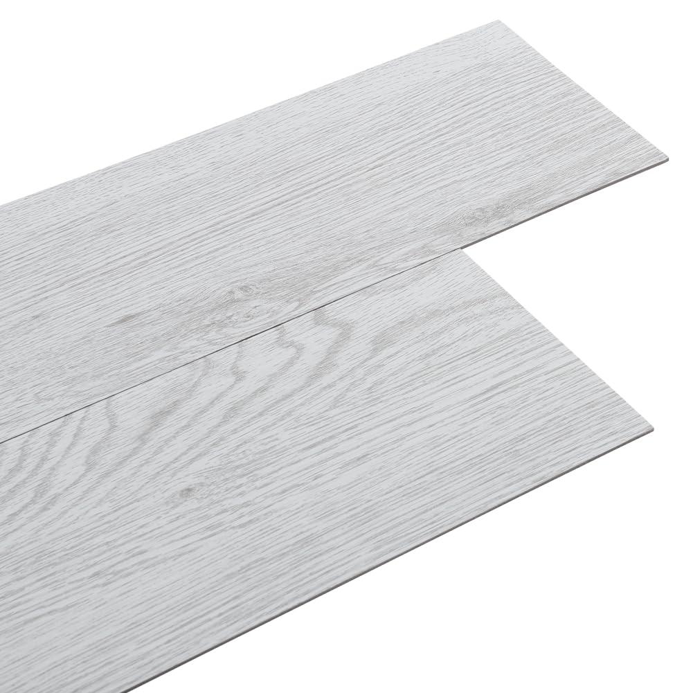INMOZATA Peel and Stick Floor Tile, 36Packs 54 Sq. Ft Vinyl Flooring Plank 36"x 6" Peel and Stick Vinyl Flooring Tile Waterproof Wood Grain for Bedroom, Living Room, Kitchen, RV(White Gray)