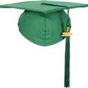 Unisex Matte Graduation Cap and Gown Tassel Package for High School and Bachelor (Green)