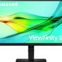 SAMSUNG 24" ViewFinity S6 (S60UD) Series QHD High Resolution Computer Monitor, 100Hz, HDR10, USB-C, Built-In LAN Port, Daisy Chain Support, Easy Setup, Height Adjustable Stand, LS24D606UANXZA, 2024