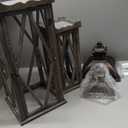 Perfnique Farmhouse Outdoor Lanterns for Patio, Set of 2 Rustic Lanterns Decor, Vintage Hanging Candle Holder Decorative for Porch, Garden, Yard, Indoor (No Glass, Dark Brown)