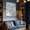 CHUDANHAO Blue and White Wall Decor Animal Decorative Paintings Fish Canvas Wall Art 30"x40" Office Decorations Artwork for Bedroom
