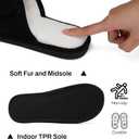 SHIBEVER Women's Slippers Fuzzy Open Toe Slip On Indoor House Shoes Comfy Bedroom Women Slippers (7.5-8, 71 Black)