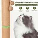 Cat Scratching Post, Famifit 39" Nature Sisal Cat Scratch Post for Indoor Cats, Large Cat Scratcher with Cat Toy Mouse Hole & Interactive Wooden Ball for Kittens Adults Cats