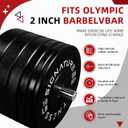 Fitvids 2-Inch Olympic Rubber Weight Plates Sets, Bumper Plates Set with Barbell for Strength Training, 180-390 Lbs Multiple Options