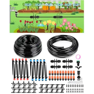 Drip Irrigation System for Watering Garden: 230FT Misting Sprinkler DIY Devices with Tubing Hose for Indoor Plants Outdoor Flower Beds Raised Growing Lawn Tree Patio Hydroponic