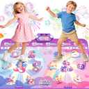 Extra Large Mermaid&Unicorn Dance Mat for Kids, Light-up 12-Button Dancing Mat with Wireless Bluetooth, Pink Dance Pad Christmas Birthday Gifts Ideas Toys for Girls Kid Ages 4-8, 8-12