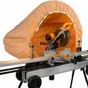 Miter Saw Dust Collector Hood with LED Light Universal Fit for 10 & 12 Miter Saws, Heavy-Duty Miter Saw Dust Collection Hood with Storage Bag, Fast Setup for Garage, Shop & Jobsite (Khaki)