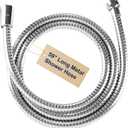 59" Shower Hose Replacement Handheld Kink Free Stainless Steel Shower Head Wand Hose Extension Extra Long with Brass Insert and Nut, Durable & Flexible for Pet Bathing Cleaning