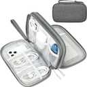 FYY Electronic Organizer, Travel Cable Organizer Bag Pouch Electronic Accessories Carry Case Portable Waterproof Double Layers Storage Bag for Cable, Cord, Charger, Phone, Medium Size, Dark Grey
