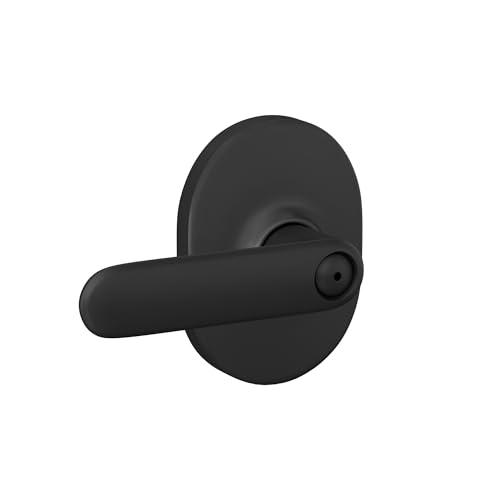 Schlage F40 DAV 622 RMN Davlin Door Lever with Remsen Trim, Bed & Bath Privacy Lock, Matte Black