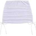 Falainetee Women's Mesh Sheer Drawstring Solid Summer Bikini Cover Up Skirt Medium