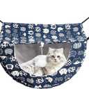 Cat Hammock for Cage with Ball,Hanging Pet Hammock Bed Adjustable, Double Layer Soft Sleeping Hammock for Cats, Ferret, Puppy,Rabbits,Small Animals, 1Pack (Blue)