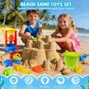 Beach Toys, 19 Piece Sand Toys Set Kids Sandbox Toys Includes Water Wheel Beach Tool Kit Bucket Watering Can Molds with Mesh Bag for Kids Ages 3-13, Medium, Small