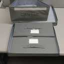 Set of 3 Stackable Storage Bins - Fabric Storage Bins with Lid for DVD Storage, Memory Box, Versatile Closet Storage Bins (Dark Grey, 14.2" L x 12.6" W x 6.3" H)