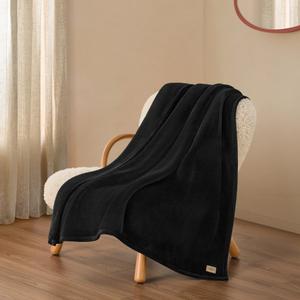 UGG Coco Plush Fleece Throw Blanket  Soft & Cozy Blanket for Couch, Bed & Sofa, Perfect for Home Decor, House Warming Gifts or Luxurious Birthday Gifts for Women, 50" x 70", Black Ink