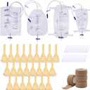 External Male catheters for Men, 24pcs Soft Latex Sets, 1 pc 750 ml Leg Bag, 1 pc 1000 ml Leg Bag, 1 pc 1500 ml Urine Bag, 1 pc 2000 ml Urine Bag with 4 Rolls of Tape - Urine Collection (25mm)