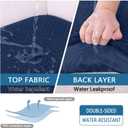 hyha Waterproof Couch Cushion Covers, Waterproof Sectional Couch Covers for Cushion Sofa for Pets, Stretch Sofa Slipcover Washable with Elastic Bottom(Back Cover M, Navy)