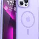 for iPhone 13 pro Phone Case, Compatible with Magnetic, Military Grade Drop Protection Translucent Matte Shockproof Anti-Scratch/Anti-Fingerprint Case for iPhone 13 pro (Light Purple)