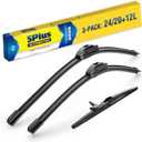 5 PLUS Windshield Wiper Blades Replacement For TOYOTA 4Runner 2024 2023 2022 2021 2020 2019 2018 2017 2016 2015 2014 2013 2012 2011 2010 (Set of 3),24"+20" Windshield Wipers with 12" Rear Wiper Blade