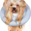 Comfortable Adjustable Soft Dog Cone Alternative After Surgery - Elizabethan Donut Collar for Cats, Medium Dogs and Small Dogs (L(Neck Girth:6.9-14.5" Height:7.0-8.5"), BLUE)