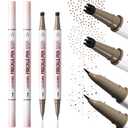 UCANBE 2PCS Dual-Ended Freckle Pen & Freckle Stamp - Precise 15 Curved Tip Makeup Waterproof & Smudge Proof, Long Lasting Faux Freckles Pencils (01 Light Brown+03 Chestnut)