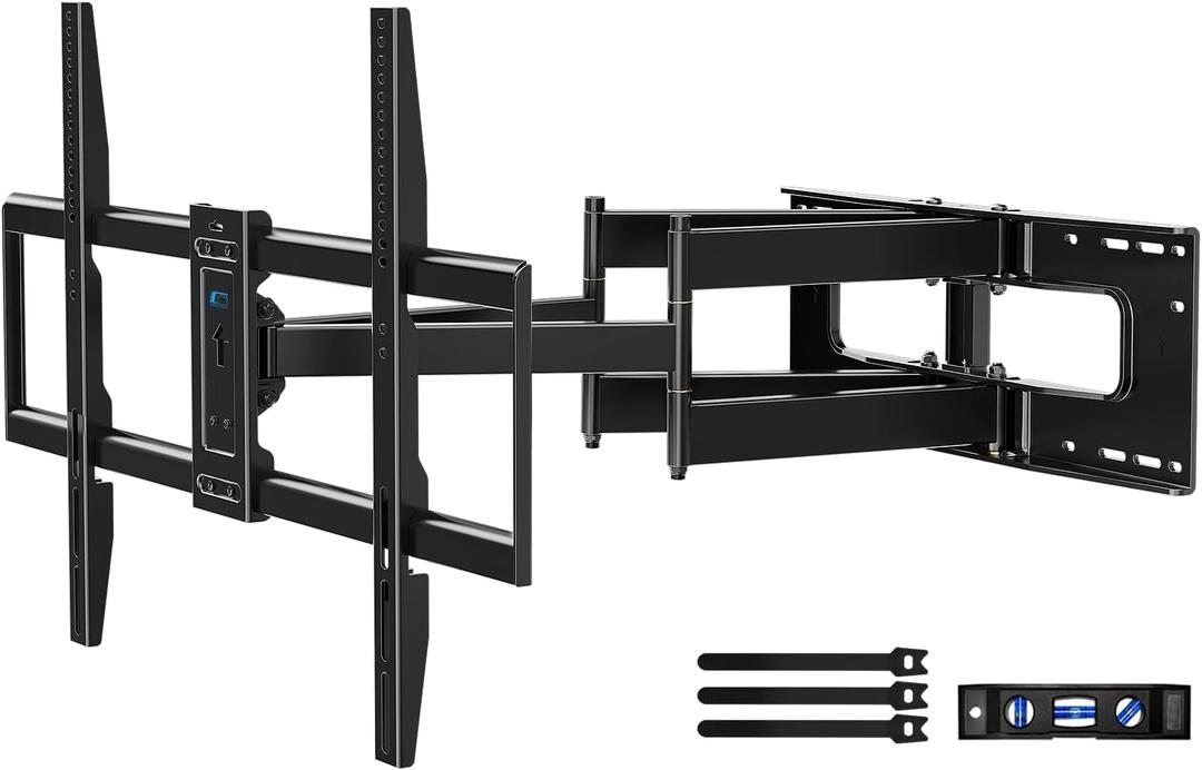 Full Motion TV Mount for 65-120 Inch TVs, Max VESA 900600mm & 220lbs, Heavy Duty, Long Arm, Swivel, Tilt, Extension TV Wall Mount Bracket for Flat Curved TV, Fits 12/16/18/24 Wood Studs - HOME VISION