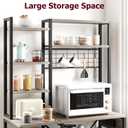 GarveeHome Bakers Rack with Power Outlets, 7-Tier Microwave Stand with 2 Wire Basket, 35.4 in Industrial Coffee Bar Station, Kitchen Large Bakers Rack with Storage for Pots, Dishes, Retro Gray, 35.43 x 15.73 x 70.15 inches