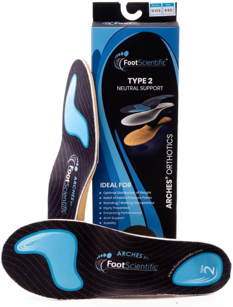 Arches Insoles Type 2 - Neutral/All Types, Mens Size 4-4.5 / Womens Size 6-6.5