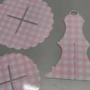 Willinglong 1 Pcs Gingham 3 Tier Cardboard Cupcake Stand Silly Goose Paper Cupcake Stand Tower Tiered Cup Cake Dessert Display Holder for Birthday Baby Shower Party Supplies Decorations (Pink)