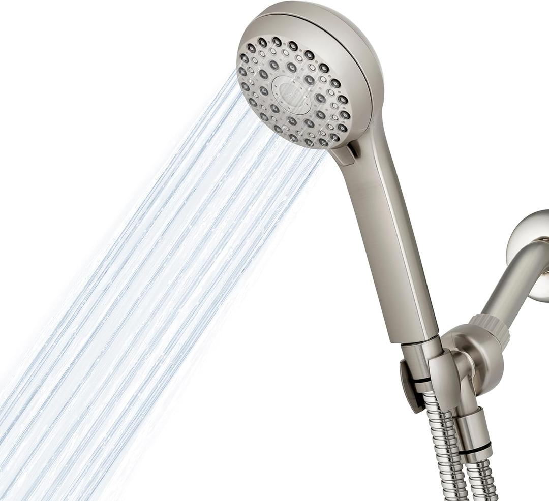 Waterpik High Pressure Hand Held Shower Head With Hose, PowerPulse Massage 6-Mode, Brushed Nickel XAL-649ME