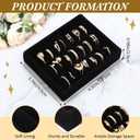 6 Pcs Small Velvet Ring Display Black Jewelry Box Inserts Earring Display Tray Storage Insert Holder 7 Slots for Gifts Selling Drawer