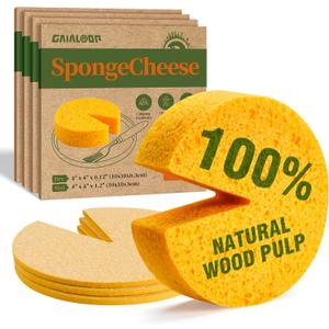2 x Pop-Up Cleaning Sponge, Cellulose Sponges Extra Thick - Gobbles Up Stubborn Grime, Cleans Curved Edges & Corners, Heavy-Duty Eco-Friendly(4 Pack)