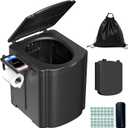 Portable Toilet for Camping, Outdoor Toilet for Camping with Lid, Adult Potty for Car, Easy Clean Portable Camping Toilet, Truck Driver Portable Toilets 440lbs, Black