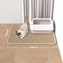 Roaringkitty Cat Litter Mat with Dual EVA Layer Design  Soft, Easy to Clean, Waterproof,Durable, and Non-Slip  Perfect for Cats (khaki, Large 26x19.6 inch)