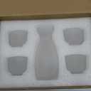 5-Piece Glass Japanese Sake Set Wine Bottle Dispenser Frosted and Translucent Wineware 150ml Sake Glass Pot and 4 Sake Cups
