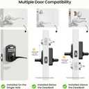 Veise Keypad Door Lock with Handle, Keyless Entry for Front Door & Bedroom, Electronic Lock with Code, Auto-Locking, Easy Installation, Passage Mode, Matte Black