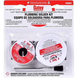 Oatay Plumbing Solder Kit, 1/4 lb solder and 1.7 oz flux