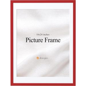 eletecpro 18x24 Picture Frame, Display Photo 16x20 with Mat or 18x24 Without Mat, Red Poster Frames Made of Engineered Wood and Acrylic Cover, Ready for Gallery Wall Horizontal or Vertical Display
