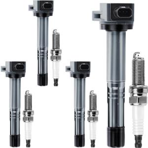 Motorevo UF602 Ignition Coil & 97390 Double Iridium Spark Plug for 2.4L Honda 08-12 Accord, 10-14 CR-V, 12-15 Civic, 12-15 Crosstour/13-15 Acura ILX, Relapce C1662, 30520-R40-007