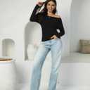 Women's Autumn Sweater, 2026 Casual Long Sleeve Off-The-Shoulder Strapless Knitted Sweater, Pullover Sweater (M)