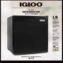 Igloo 1.6 Cu.Ft Mini Fridge with Freezer- Single Door Compact Refrigerator with Glass Shelves for Homes, Dorms & Offices- Keep Snacks, Drinks & Frozen Foods Cool with Temperature Control Fridge- Black
