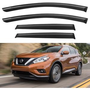 Window Visors Rain Guards for 2015-2024 Nissan Murano, Out-Channel Window Vent Wind Deflectors Visors Shades for 15-24 Murano S SV SL Platinum, Tape-on