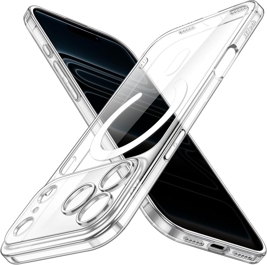 JETech Magnetic Slim Case for iPhone 17 Pro 6.3-Inch Compatible with MagSafe, Camera Lens Full Protection, Ultra-Thin Lightweight Clear Minimalist Protective Phone Cover (Clear)