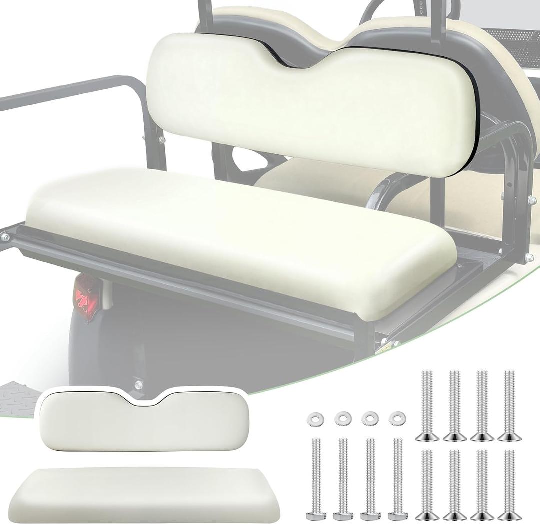 Universal Rear Replacement Cushions for Golf Cart Flip Rear Seat,Golf Cart Back Seat for EZGO TXT RXV ST for ST Sport for Valor Models for Club Car,Seat Bottom Cushion and Back Cushion Set
